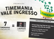 Promoção aposta da Timemania vale ingressos