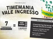 Troque apostas da Timemania por ingressos de Ceará x Guarani (J)