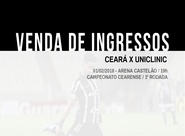 Ceará x Uniclinic: Confira informações sobre a venda de ingressos