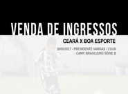 Confira os detalhes da venda de ingressos para Ceará e Boa Esporte