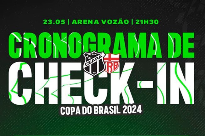 Copa do Brasil: Ceará libera check-ins para a partida contra o CRB/AL
