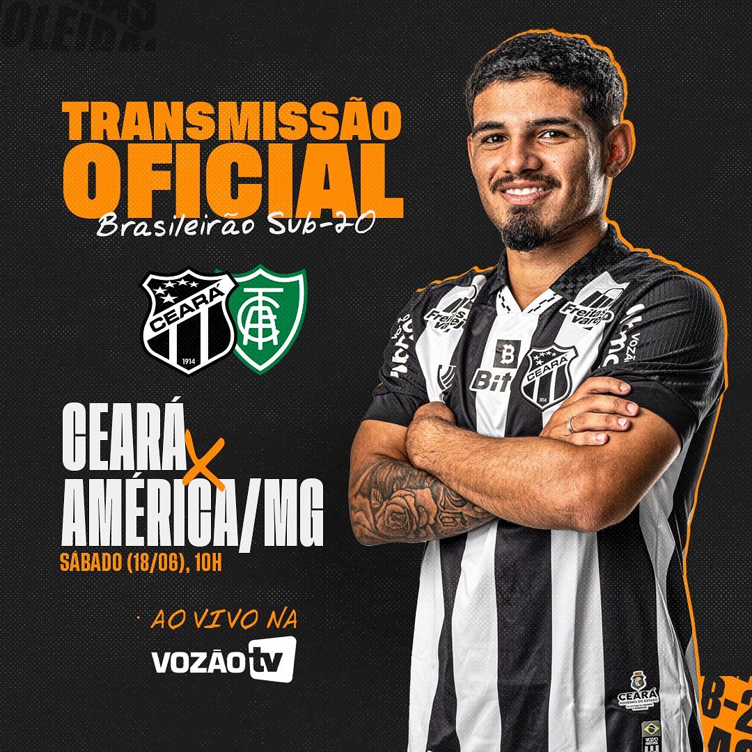 Com transmissão Vozão TV, Ceará encara o América-MG neste sábado, 18, pelo Brasileiro Sub-20