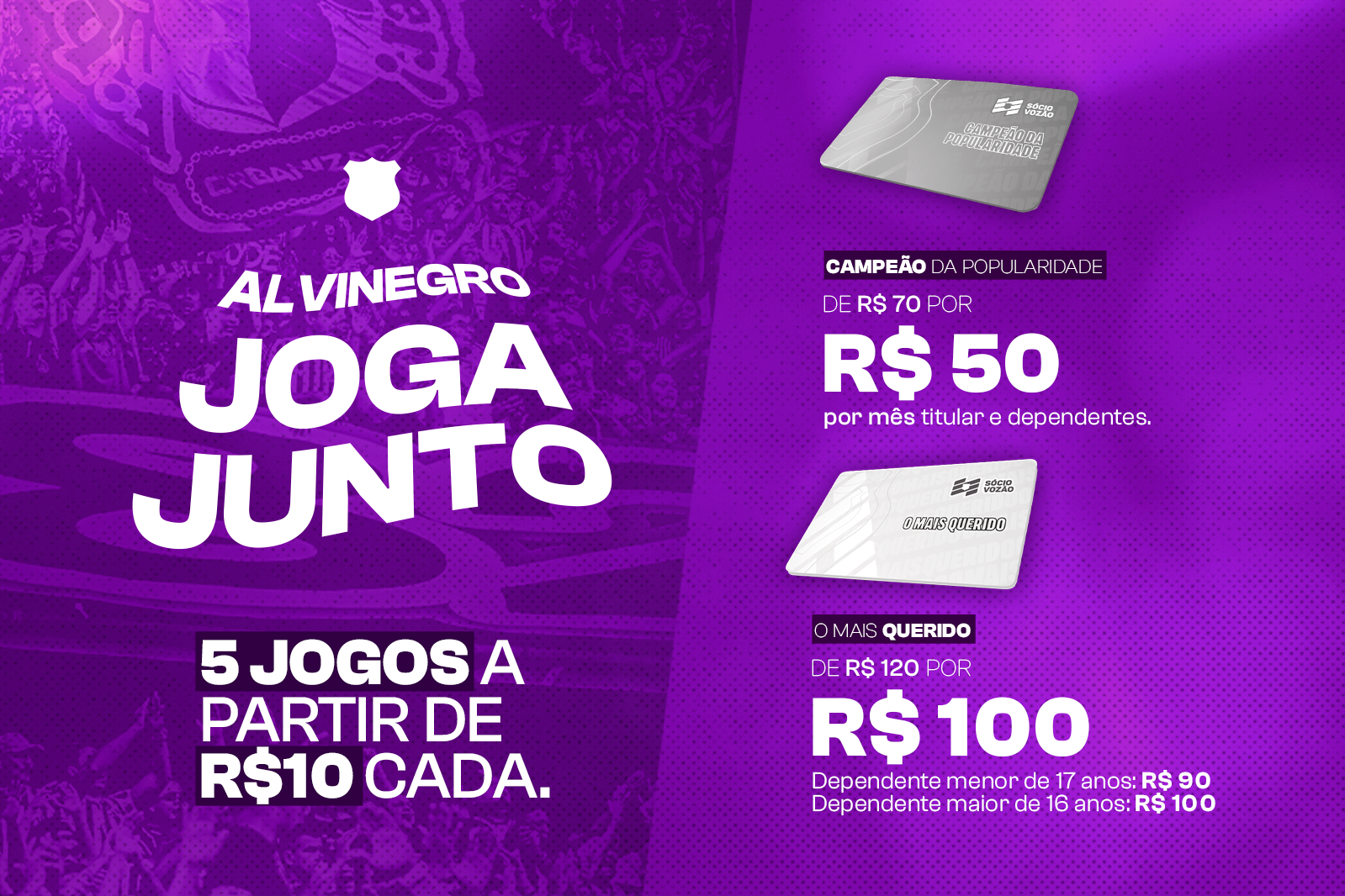 Sócio Vozão oferece desconto para torcedores se associarem aos planos "Campeão da Popularidade" e "Mais Querido"