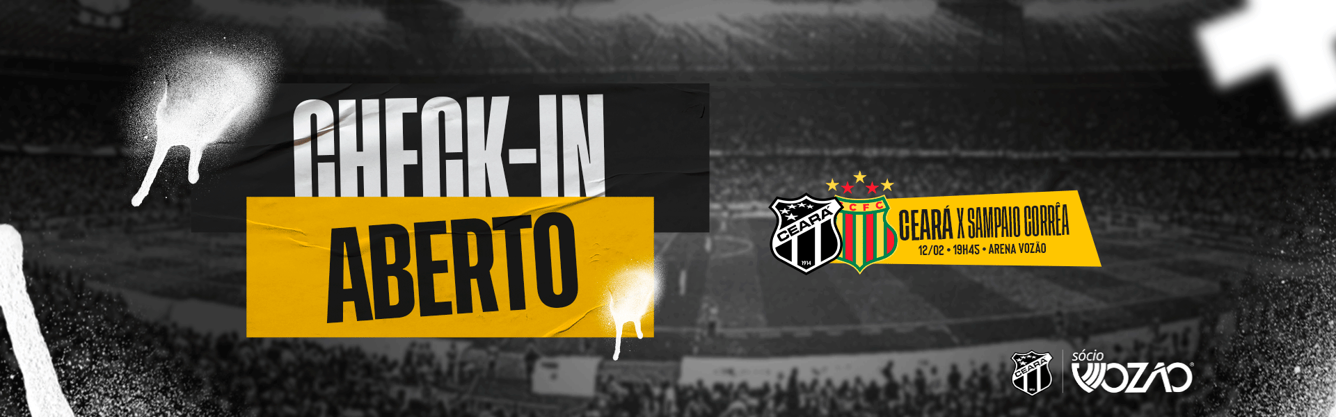 Sócio Vozão: Ceará libera check-in para duelo diante do Sampaio Corrêa