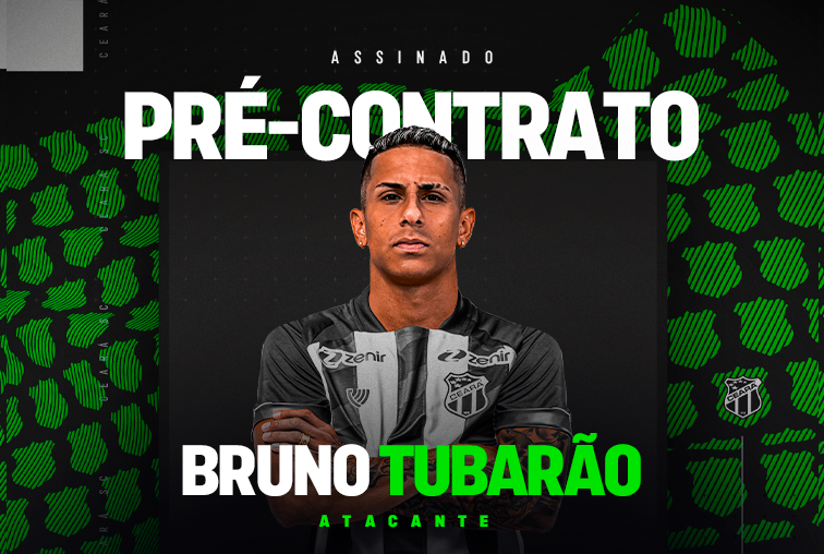 Contratação: Bruno Tubarão acerta com o Ceará e será reforço do Vozão para a próxima temporada