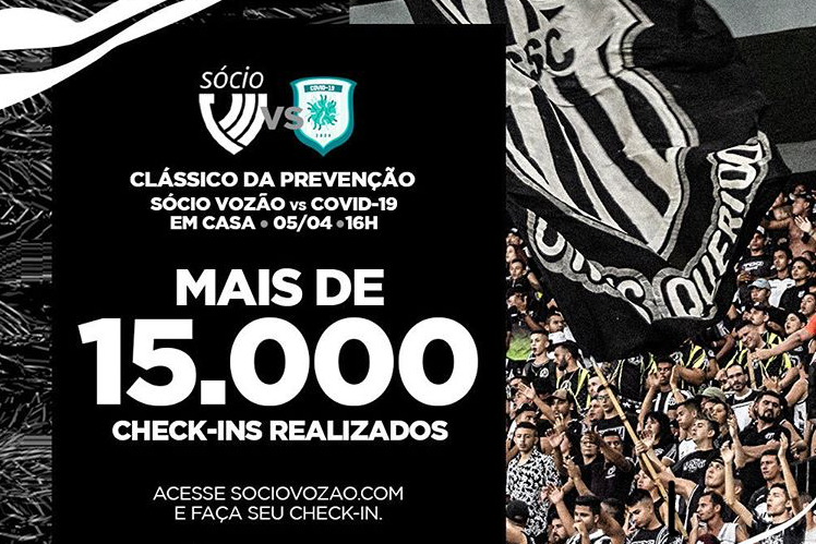 Sócio Vozão: Mais de 15 mil alvinegros garantem lugar para embate com o Covid-19