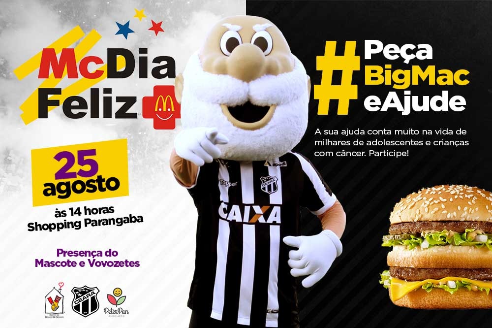 Vozão Solidário: Ceará Sporting Club e Associação Peter Pan no McDia Feliz