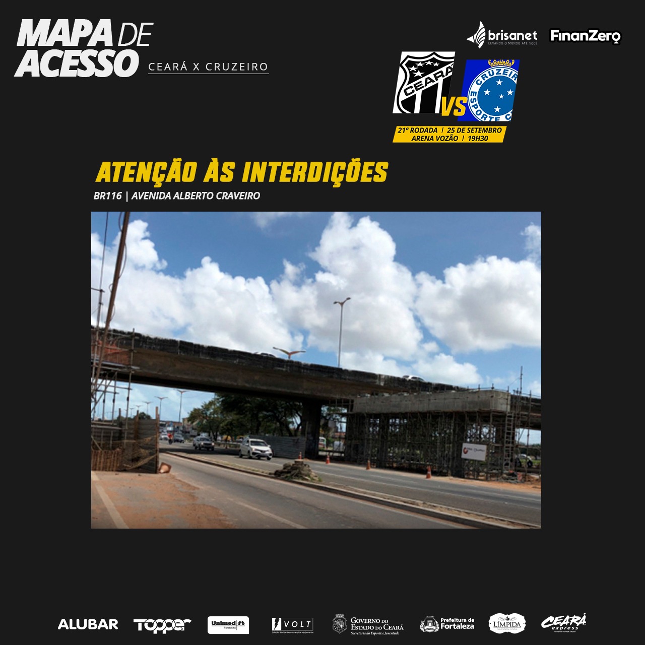 Confira informações sobre as obras no viaduto da Alberto Craveiro 