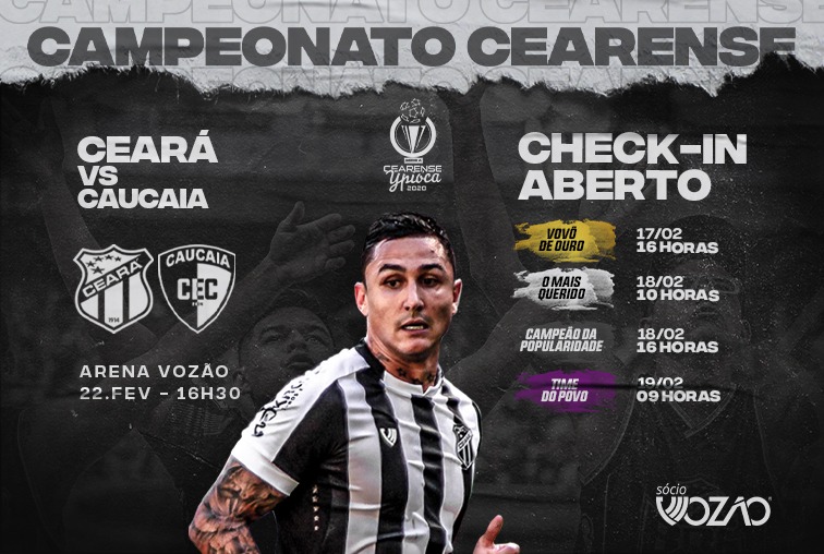 Check-in aberto para a partida Ceará x Caucaia