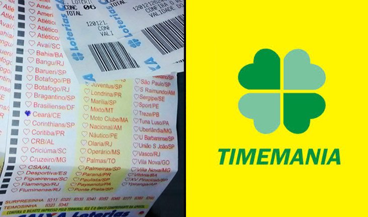 Aposte na Timemania e concorra ao prêmio de R$ 9.800.000,00