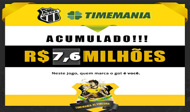 Prêmio da Timemania acumulado. Aposte!