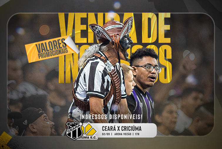 Com valores promocionais, Ceará inicia venda de ingressos para o jogo contra o Criciúma