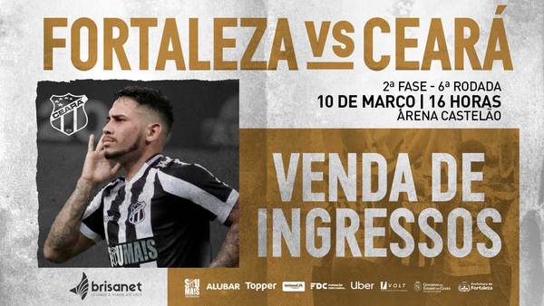 100 anos de Clássico Rei: Ingressos para a partida entre Fortaleza e Ceará já estão à venda