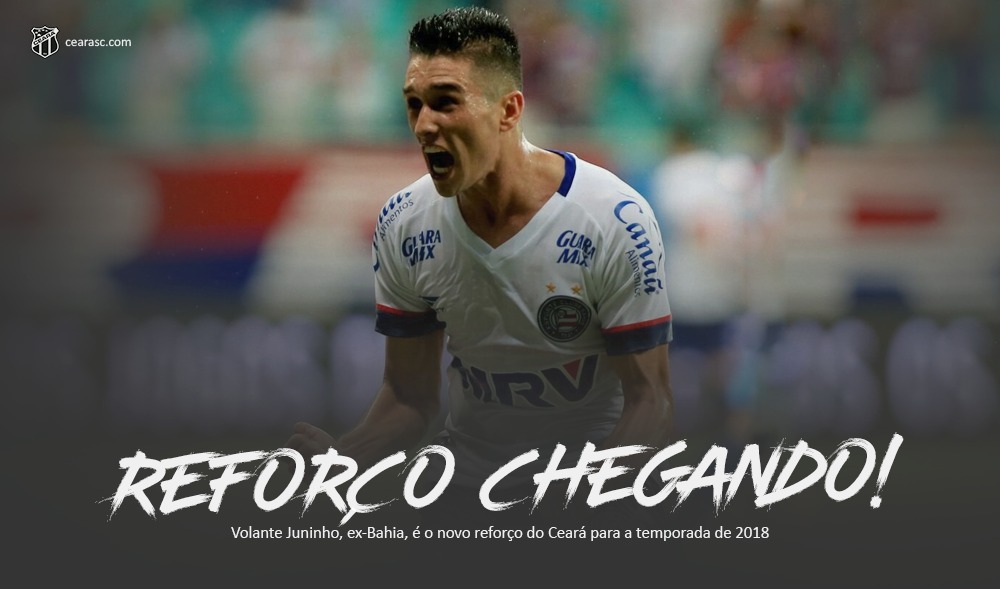 Mais um reforço chegando! Ceará fecha com volante Juninho