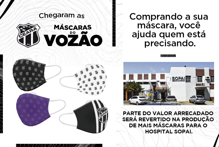 Vozão inicia venda de máscaras de proteção personalizadas