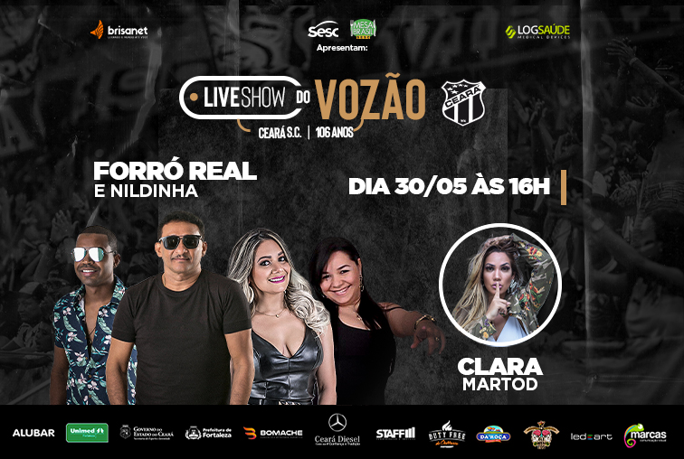 Em comemoração aos seus 106 anos, Ceará realizará live show com atrações especiais para todos os alvinegros