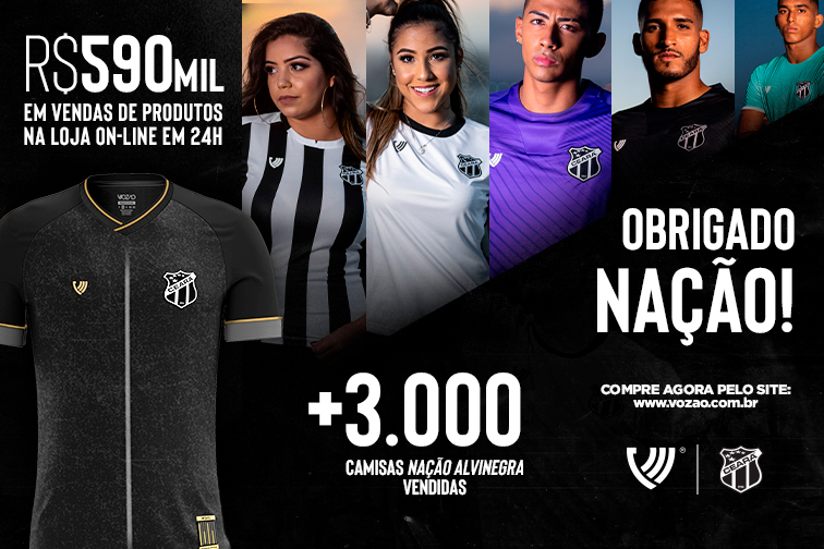 Em apenas 24 horas, loja on-line do Vozão atinge mais de meio milhão de reais em vendas