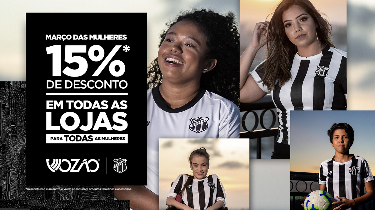Ceará dará descontos especiais no mês das mulheres nas lojas oficiais do clube